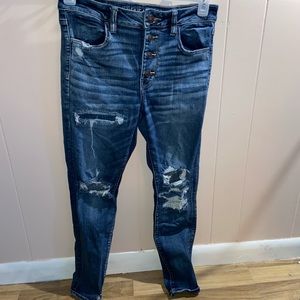 denim ripped skinny jeans from american eagle. Size 12